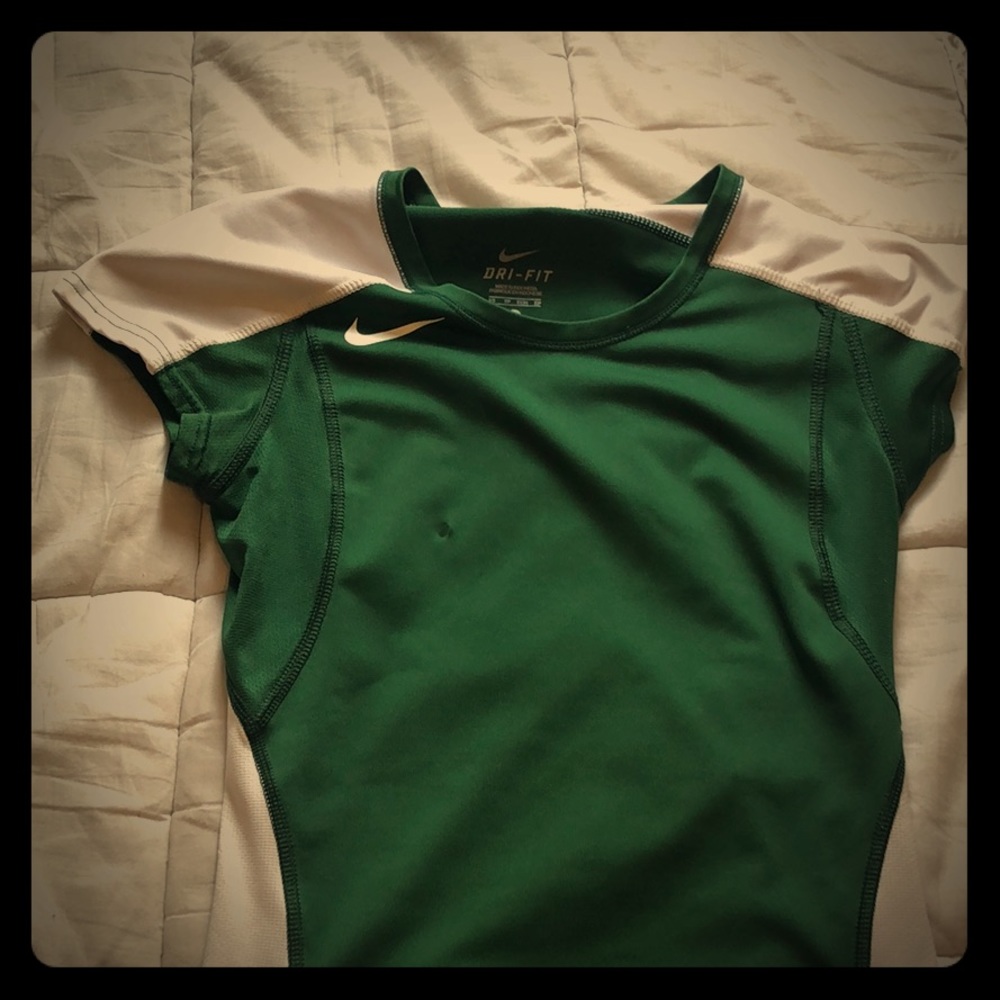 Nike green and white shirt